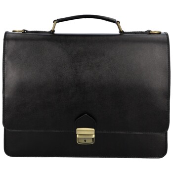Pánská kožená aktovka černá - Delami Vera Pelle Stefo