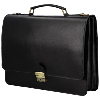 Pánská kožená aktovka černá - Delami Vera Pelle Stefo