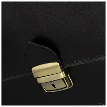 Pánská kožená aktovka černá - Delami Vera Pelle Stefo