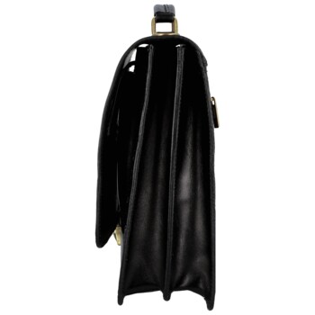 Pánská kožená aktovka černá - Delami Vera Pelle Stefo