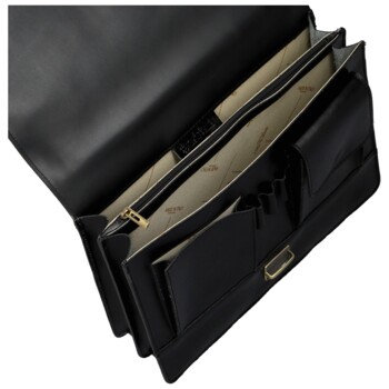 Pánská kožená aktovka černá - Delami Vera Pelle Stefo