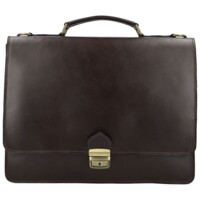 Pánská kožená aktovka tmavě hnědá - Delami Vera Pelle Stefo