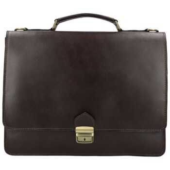 Pánská kožená aktovka tmavě hnědá - Delami Vera Pelle Stefo