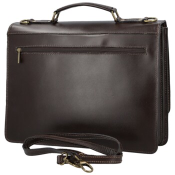 Pánská kožená aktovka tmavě hnědá - Delami Vera Pelle Stefo