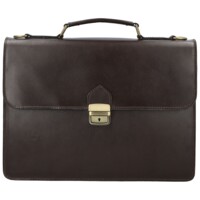 Pánská kožená aktovka tmavě hnědá - Delami Vera Pelle Lynton