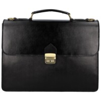 Pánská kožená aktovka černá - Delami Vera Pelle Lynton