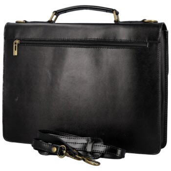 Pánská kožená aktovka černá - Delami Vera Pelle Lynton