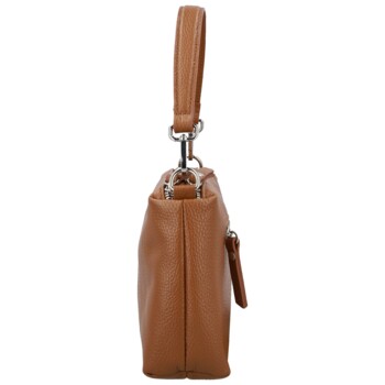 Dámská kožená kabelka na rameno koňaková - Delami Vera Pelle Sussan