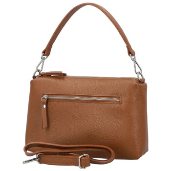 Dámská kožená kabelka na rameno koňaková - Delami Vera Pelle Sussan