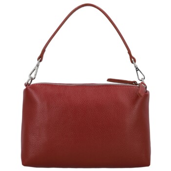 Dámská kožená kabelka na rameno tmavě červená - Delami Vera Pelle Sussan