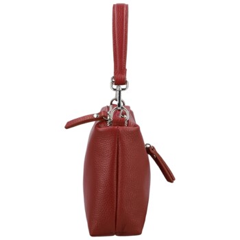 Dámská kožená kabelka na rameno tmavě červená - Delami Vera Pelle Sussan