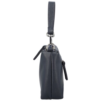 Dámská kožená kabelka na rameno tmavě modrá - Delami Vera Pelle Sussan