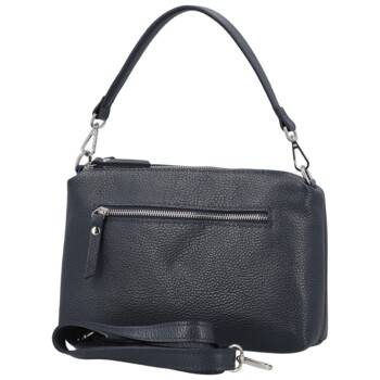 Dámská kožená kabelka na rameno tmavě modrá - Delami Vera Pelle Sussan