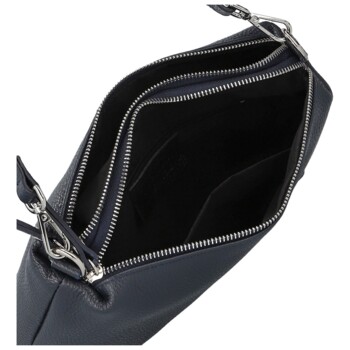 Dámská kožená kabelka na rameno tmavě modrá - Delami Vera Pelle Sussan