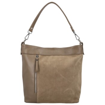 Dámská kožená kabelka do ruky taupe - Delami Vera Pelle Aneli