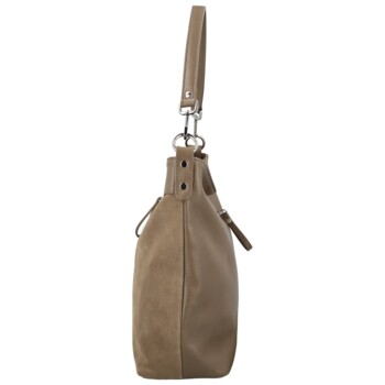 Dámská kožená kabelka do ruky taupe - Delami Vera Pelle Aneli