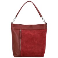 Dámská kožená kabelka do ruky tmavě červená - Delami Vera Pelle Aneli