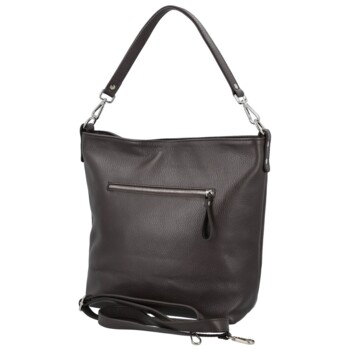 Dámská kožená kabelka do ruky tmavě hnědá - Delami Vera Pelle Aneli