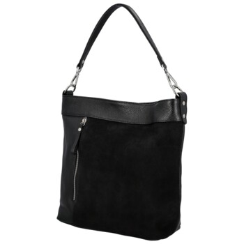 Dámská kožená kabelka do ruky černá - Delami Vera Pelle Aneli