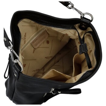 Dámská kožená kabelka do ruky černá - Delami Vera Pelle Aneli