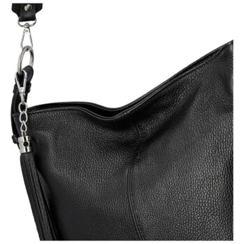 Dámská kožená kabelka do ruky černá - Delami Vera Pelle Ameli