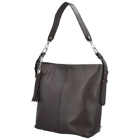 Dámská kožená kabelka do ruky tmavě hnědá - Delami Vera Pelle Ameli