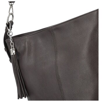 Dámská kožená kabelka do ruky tmavě hnědá - Delami Vera Pelle Ameli