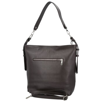 Dámská kožená kabelka do ruky tmavě hnědá - Delami Vera Pelle Ameli