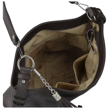 Dámská kožená kabelka do ruky tmavě hnědá - Delami Vera Pelle Ameli