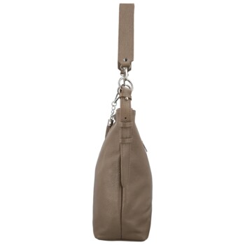 Dámská kožená kabelka do ruky taupe - Delami Vera Pelle Ameli