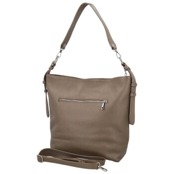 Dámská kožená kabelka do ruky taupe - Delami Vera Pelle Ameli