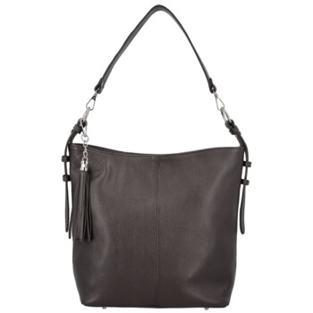 Dámská kožená kabelka do ruky taupe - Delami Vera Pelle Ameli