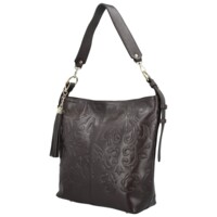 Dámská kožená kabelka do ruky tmavě hnědá - Delami Vera Pelle Moshe