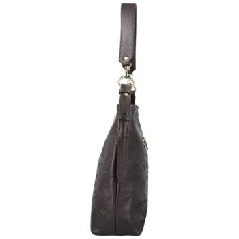 Dámská kožená kabelka do ruky tmavě hnědá - Delami Vera Pelle Moshe