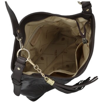 Dámská kožená kabelka do ruky tmavě hnědá - Delami Vera Pelle Moshe