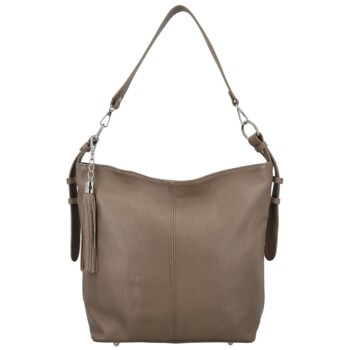 Dámská kožená kabelka do ruky tmavě hnědá - Delami Vera Pelle Moshe