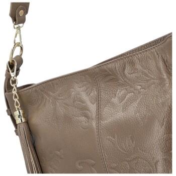 Dámská kožená kabelka do ruky taupe - Delami Vera Pelle Moshe