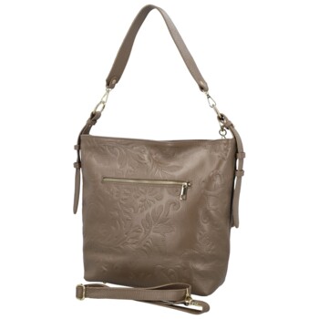 Dámská kožená kabelka do ruky taupe - Delami Vera Pelle Moshe