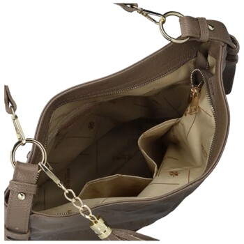 Dámská kožená kabelka do ruky taupe - Delami Vera Pelle Moshe