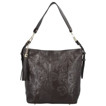 Dámská kožená kabelka do ruky taupe - Delami Vera Pelle Moshe