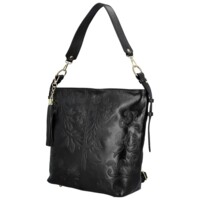 Dámská kožená kabelka do ruky černá - Delami Vera Pelle Moshe