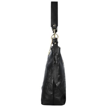 Dámská kožená kabelka do ruky černá - Delami Vera Pelle Moshe