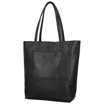 Dámská kožená kabelka na rameno černá - Delami Vera Pelle Saniela