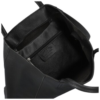 Dámská kožená kabelka na rameno černá - Delami Vera Pelle Saniela