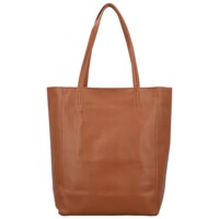 Dámská kožená kabelka na rameno koňaková - Delami Vera Pelle Saniela