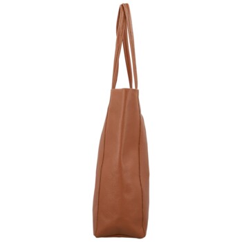 Dámská kožená kabelka na rameno koňaková - Delami Vera Pelle Saniela