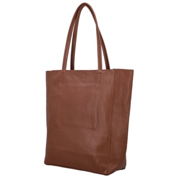 Dámská kožená kabelka na rameno hnědá - Delami Vera Pelle Saniela