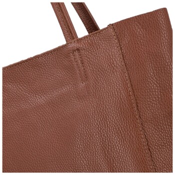 Dámská kožená kabelka na rameno hnědá - Delami Vera Pelle Saniela