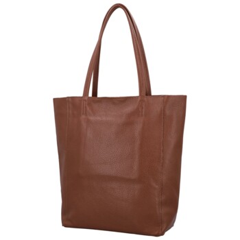 Dámská kožená kabelka na rameno hnědá - Delami Vera Pelle Saniela