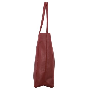 Dámská kožená kabelka na rameno tmavě červená - Delami Vera Pelle Saniela